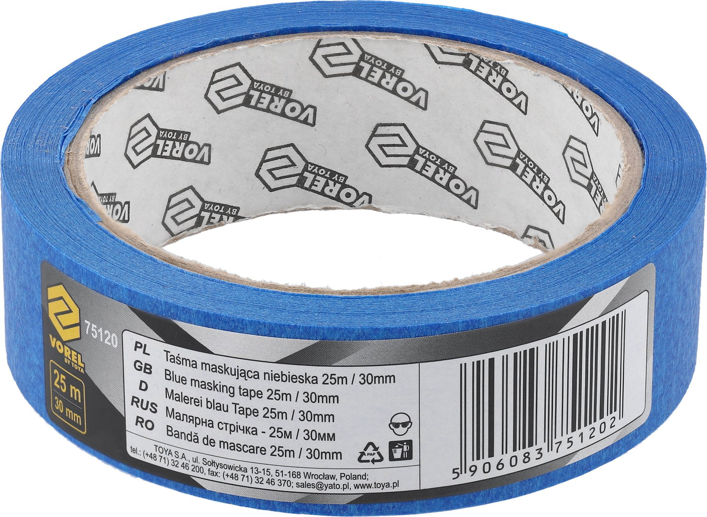 Vorel Masking Tape - 30 mm x 25 m blue