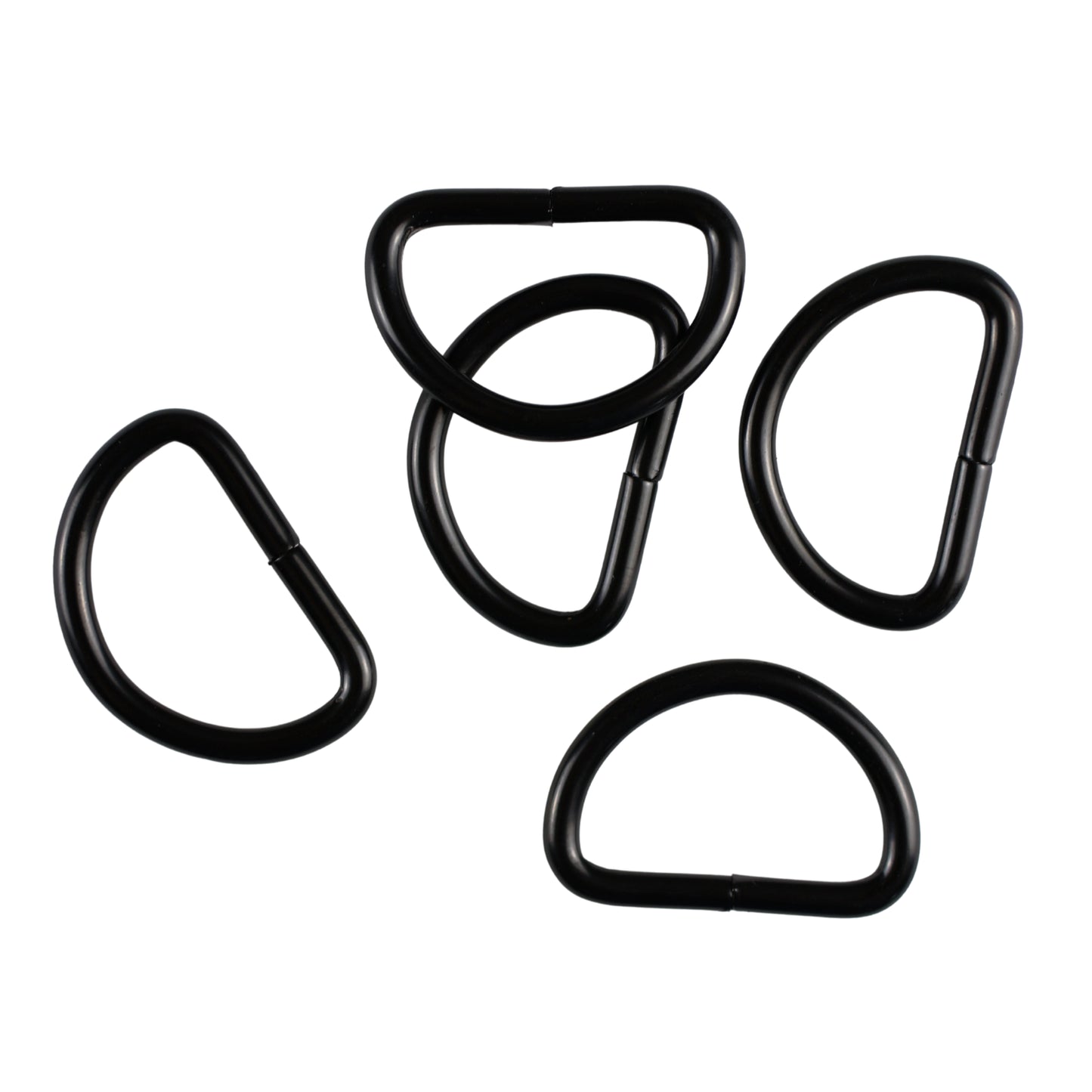 Metal D-ring - 20/12/2,5 mm matte black 1 pc.