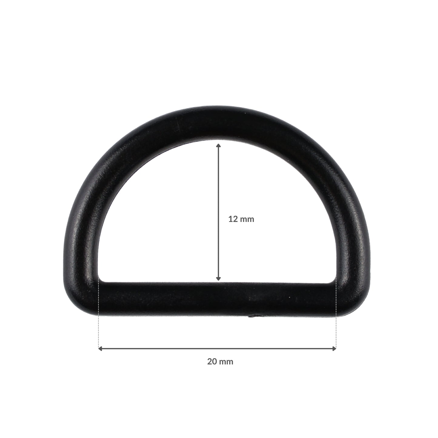 Plastic D-ring - 20/12 mm black 1 pc.