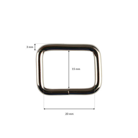 Ramka metalowa - 20/15/3 mm nikiel 1 szt.