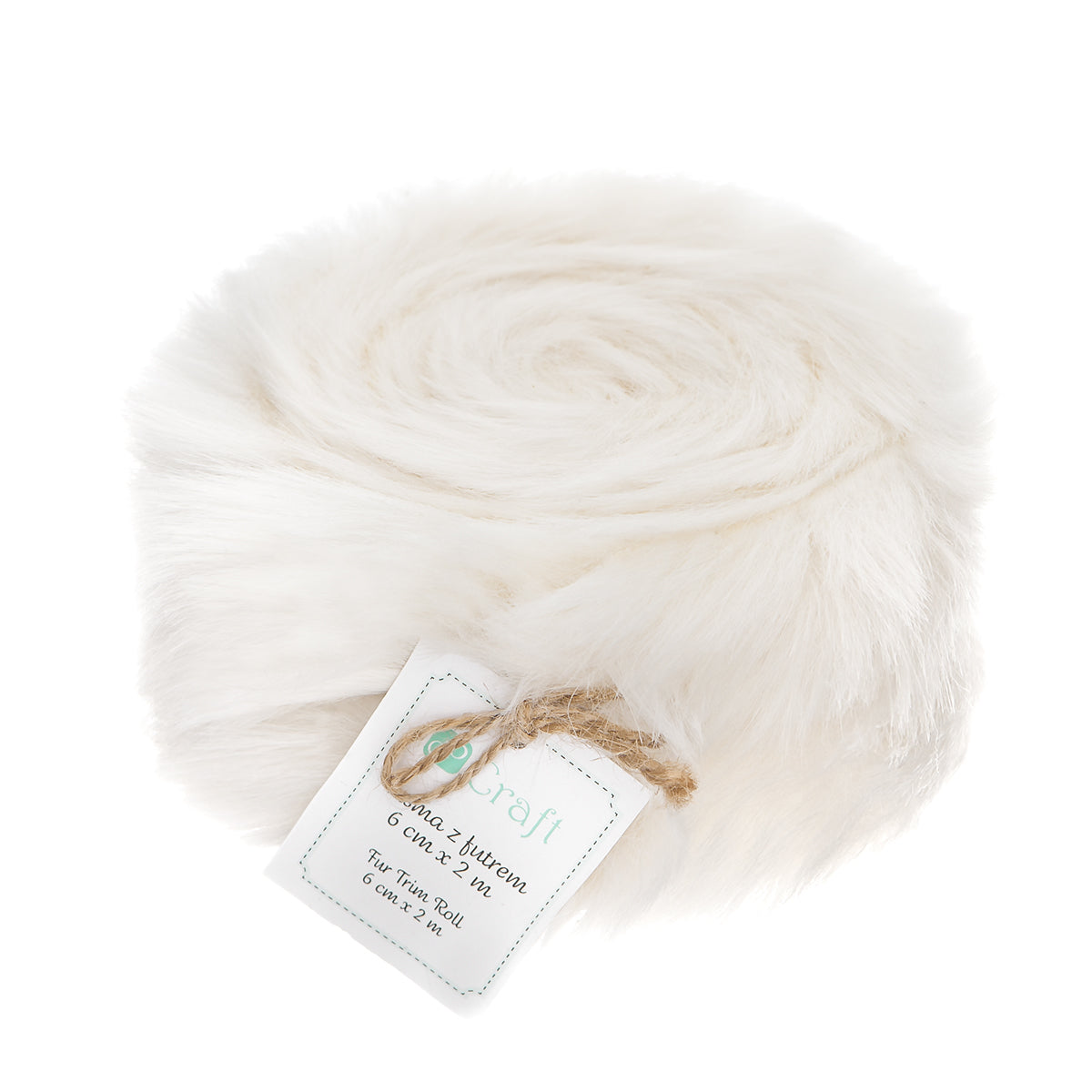 DpCraft faux fur ribbon - 6 cm/2 m cream