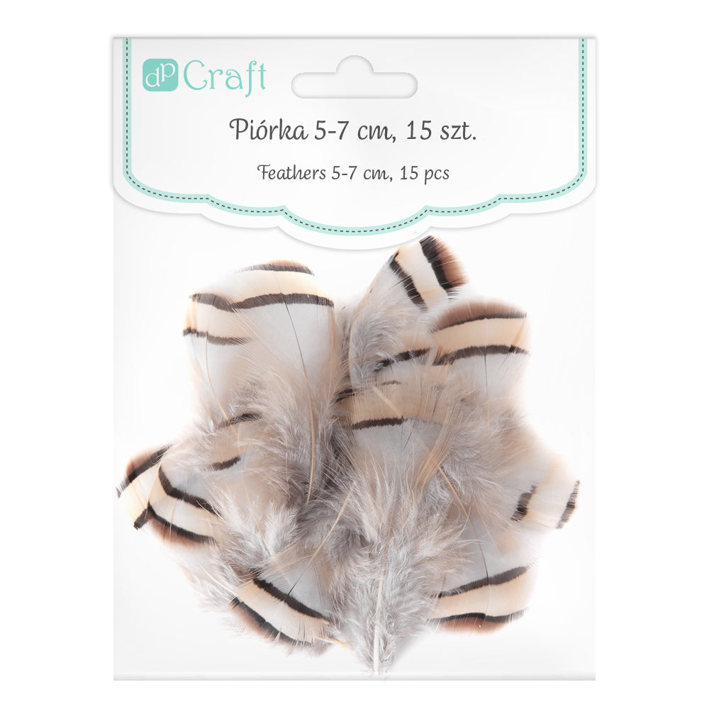 DpCraft pheasant feathers - 5-7 cm, 15 pcs.