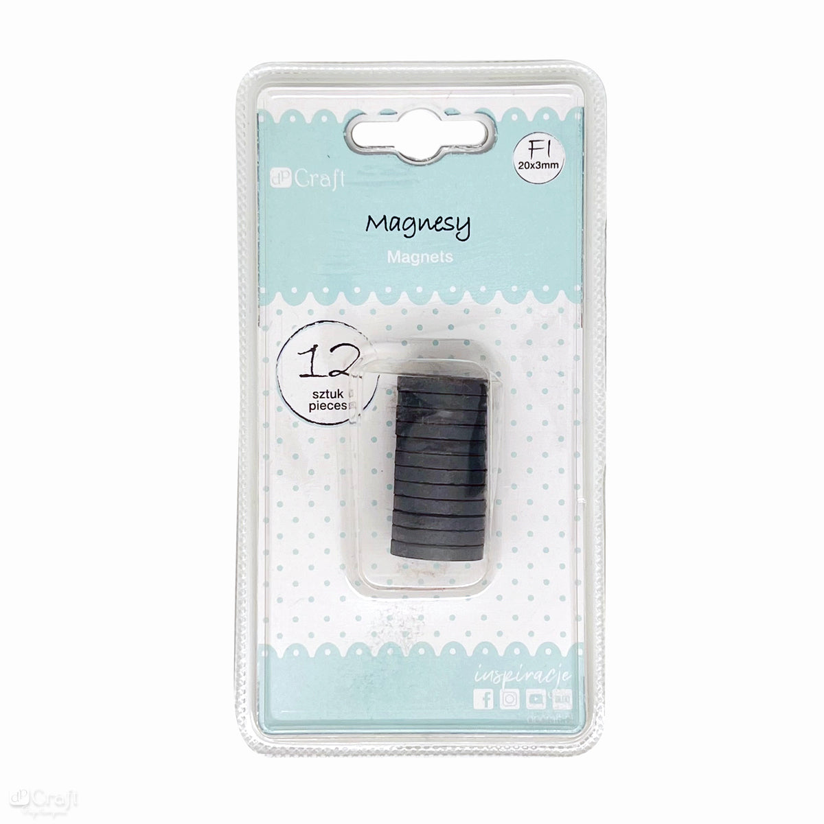 DpCraft Magnets - Diameter 20 mm x 3 mm, 12 pcs.