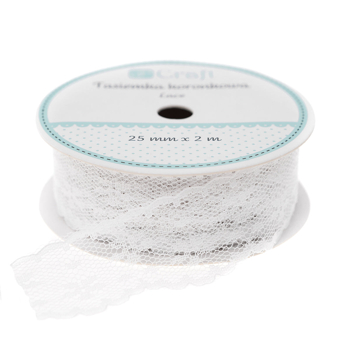 DpCraft lace trim - 2.5 cm x 2m white
