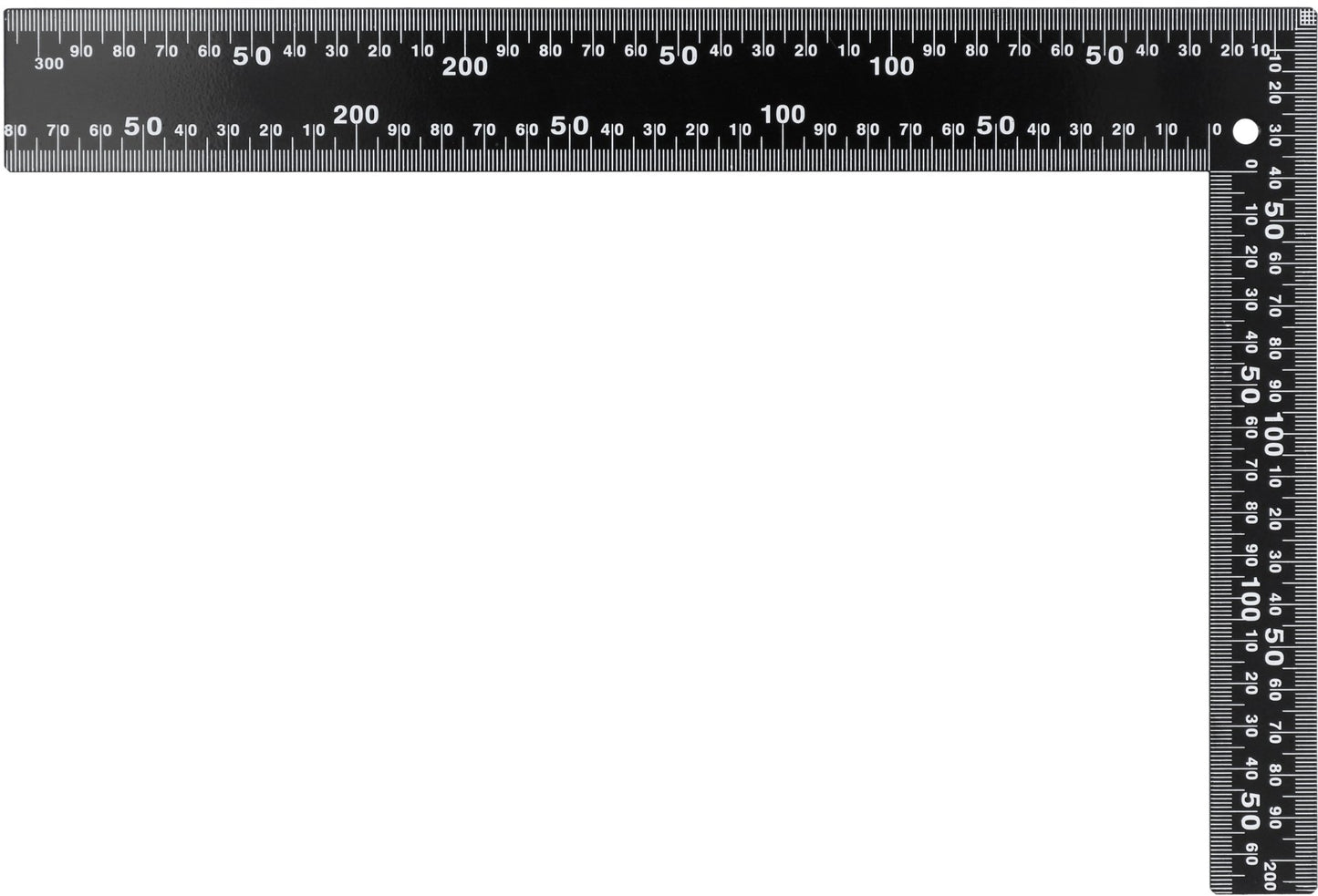 Vorel metal try square - black 300x200 mm