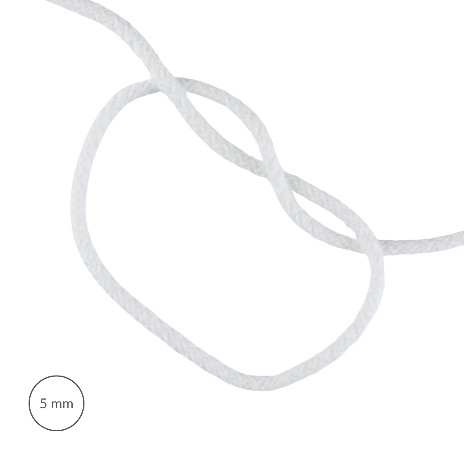 Cord - Cotton 5 mm/1 m white