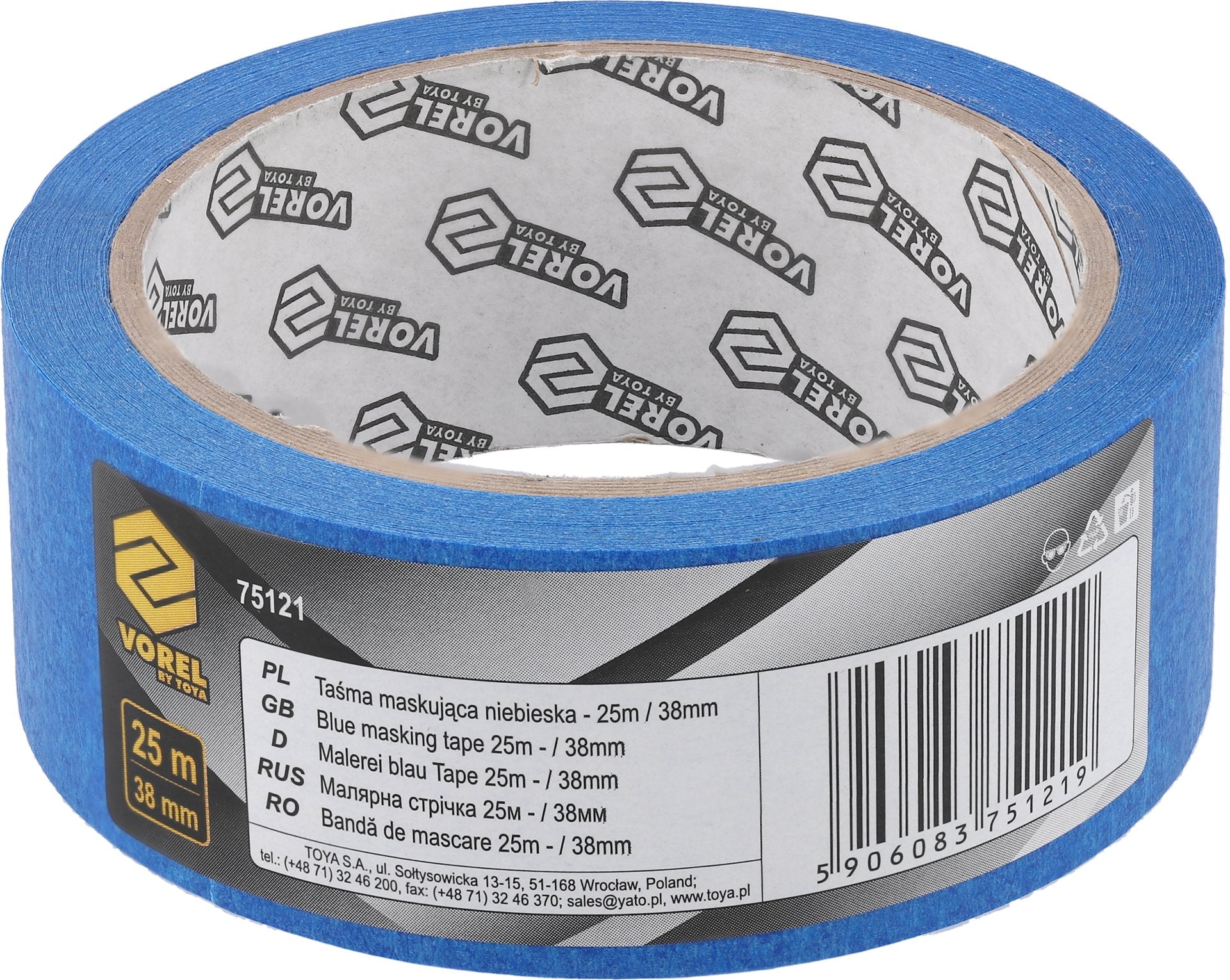 Vorel masking tape - 38 mm x 25 m blue
