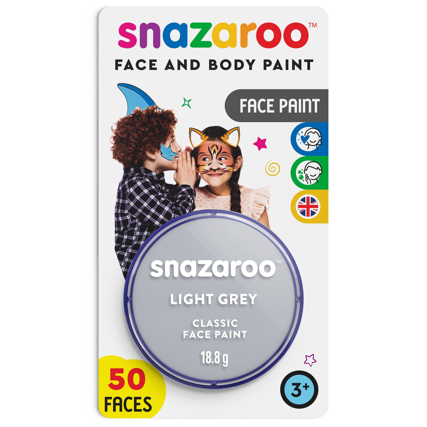 Snazaroo Face and Body Paint - Light Grey 18 ml