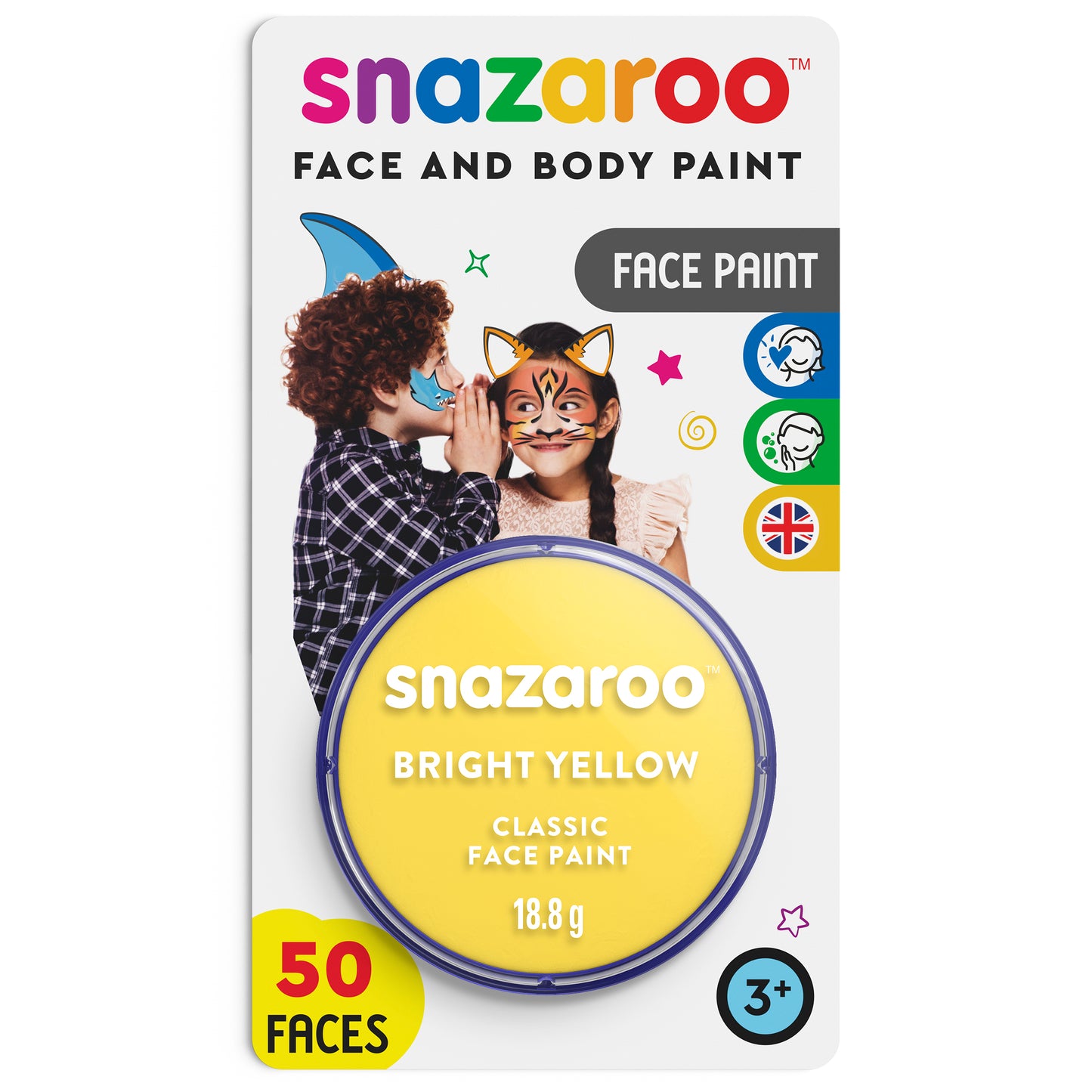 Snazaroo Face and Body Paint - Bright Yellow 18 ml