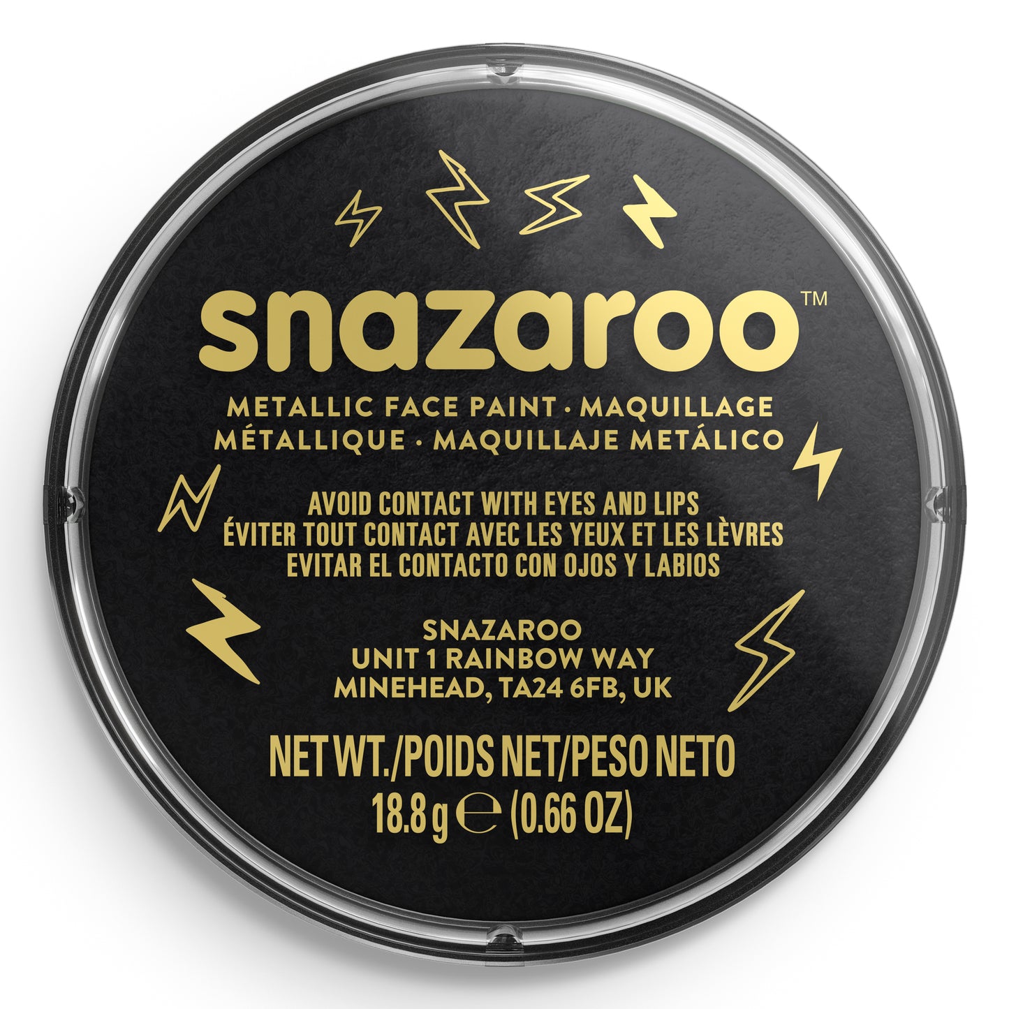 Snazaroo Metallic Face and Body Paint - Black 18 ml