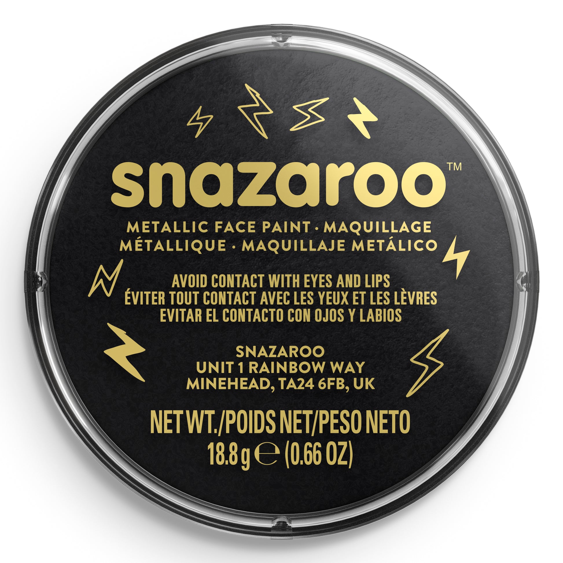 Snazaroo Metallic Face and Body Paint - Black 18 ml