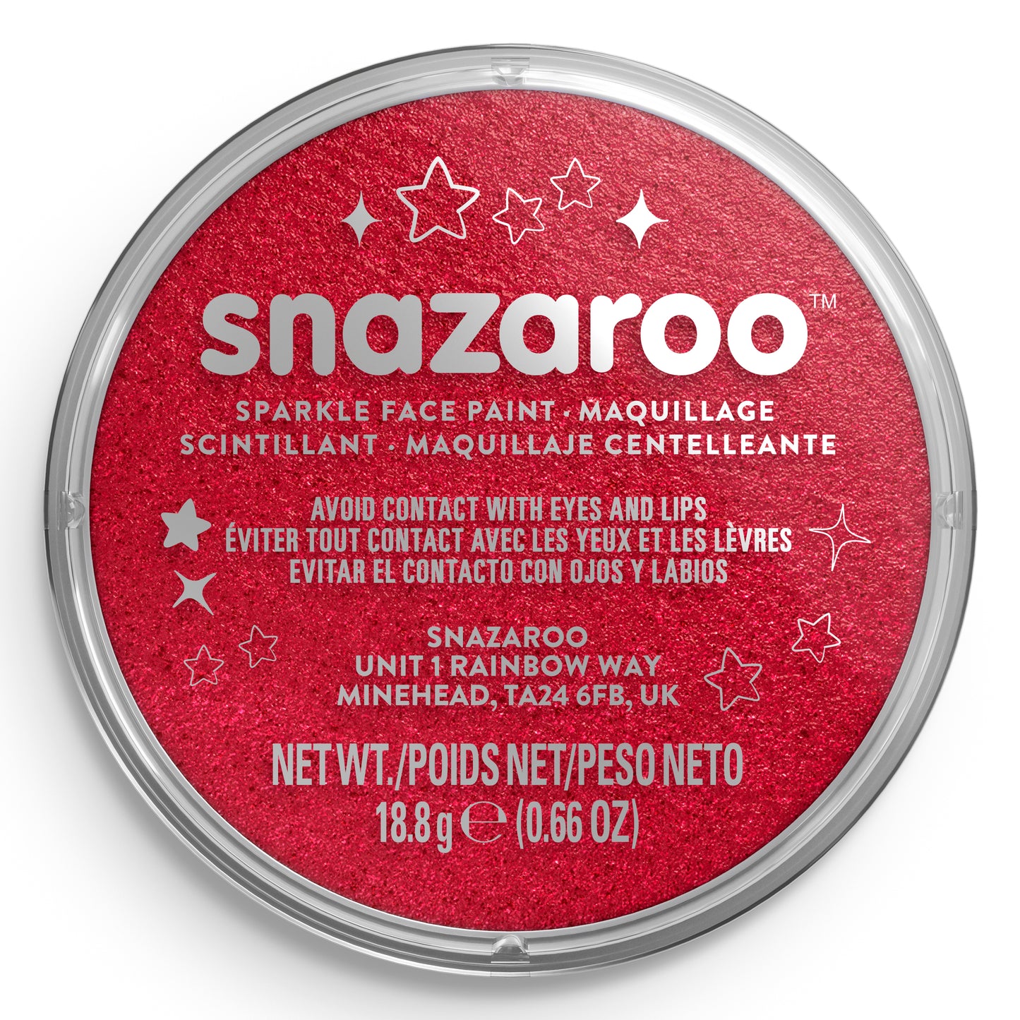 Snazaroo Face and Body Paint Sparkle - Red 18 ml