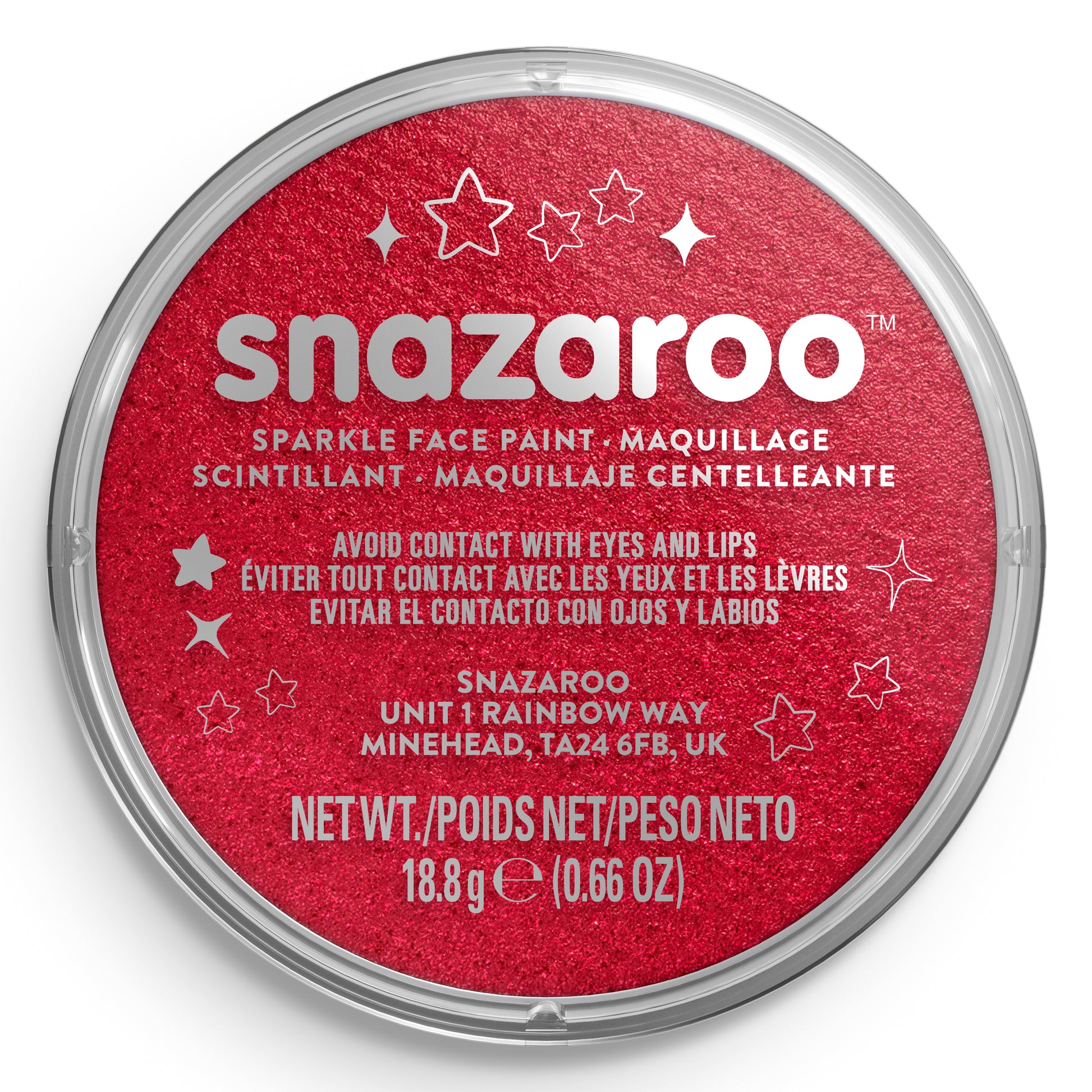 Snazaroo Face and Body Paint Sparkle - Red 18 ml