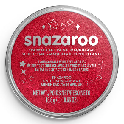 Snazaroo Face and Body Paint Sparkle - Red 18 ml