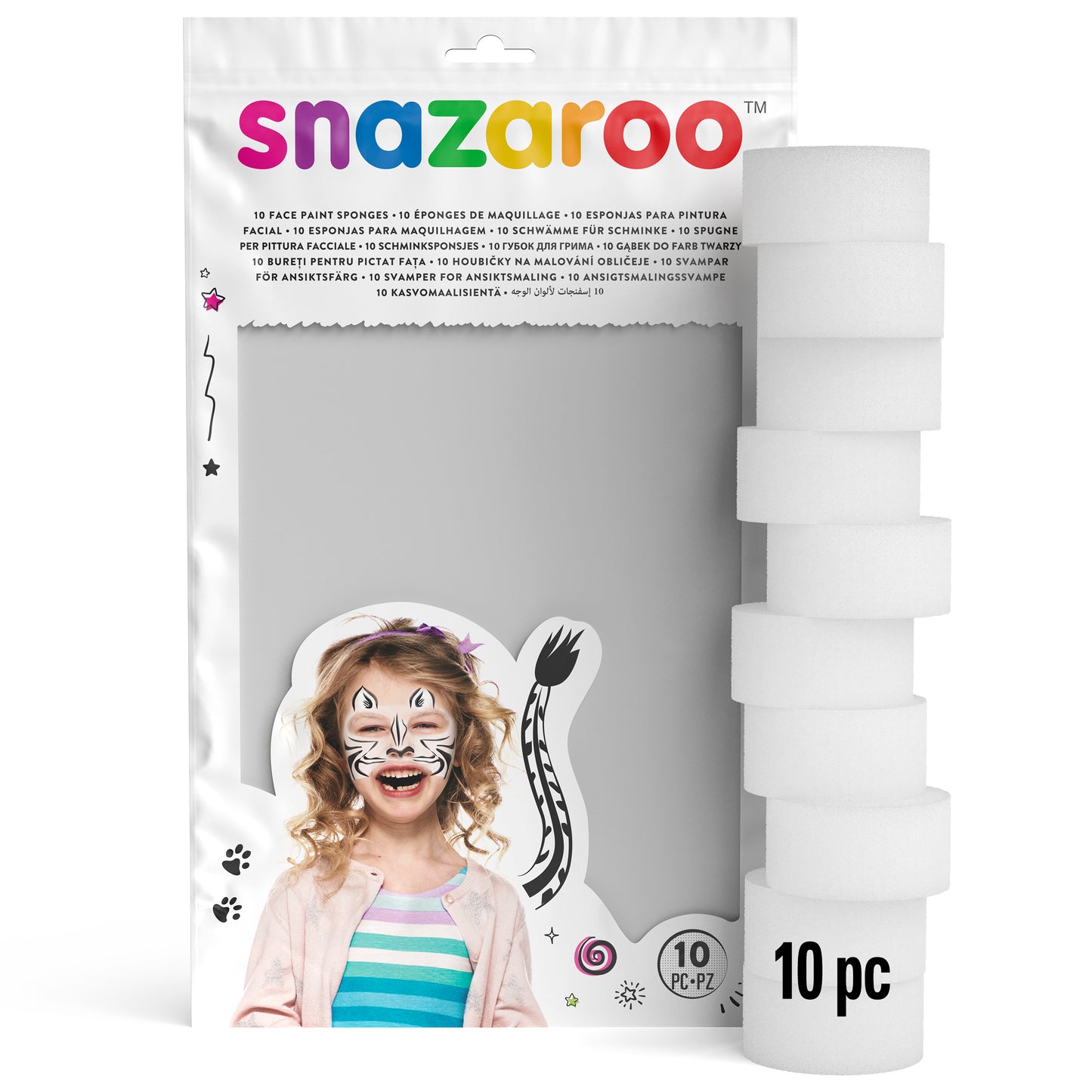 Snazaroo face painting sponges - round 10 pcs.