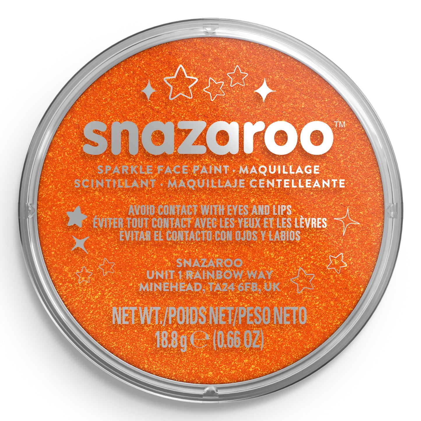 Snazaroo Face and Body Paint Sparkle - Orange 18 ml