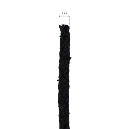 Sznurek - Bawełniany 8 mm/1 m czarny