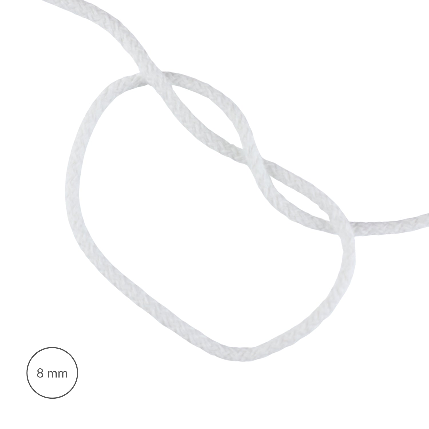 Cotton Cord - 8 mm/1 m white