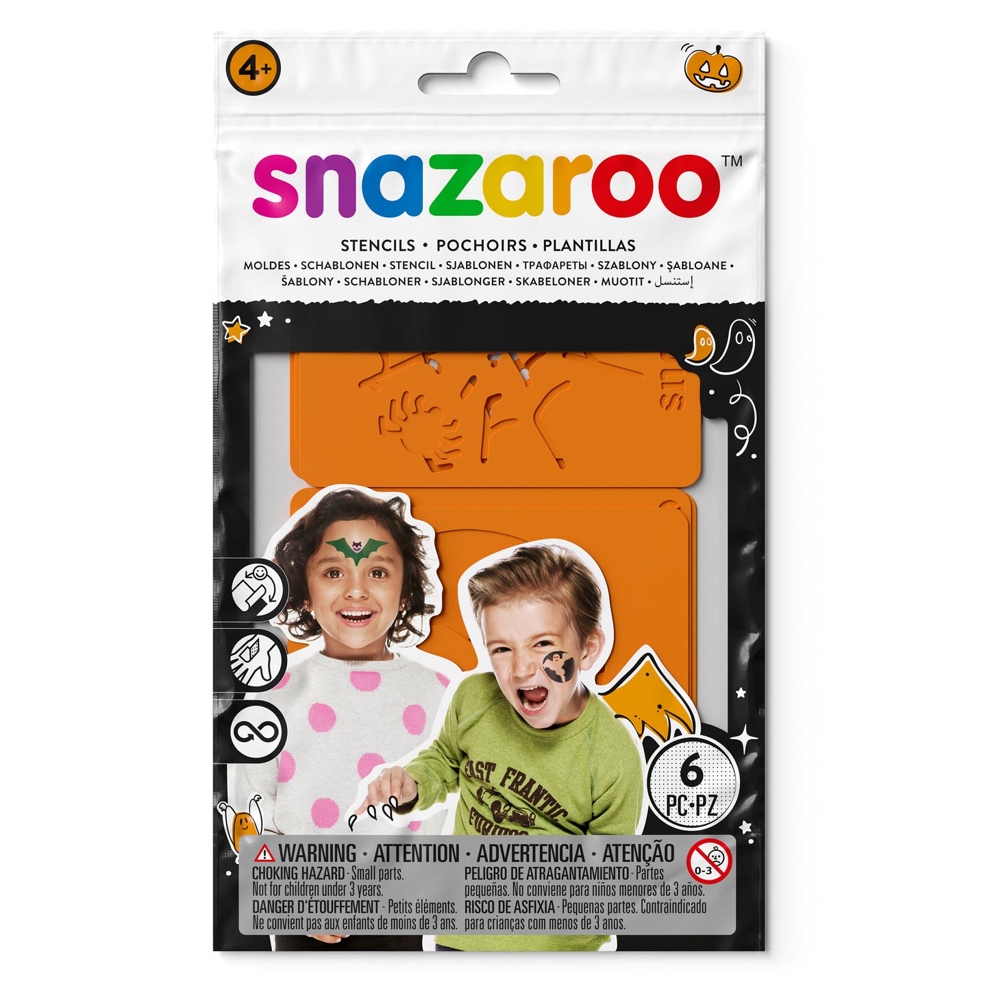 Snazaroo Face Painting Stencils - Halloween 6 pcs.