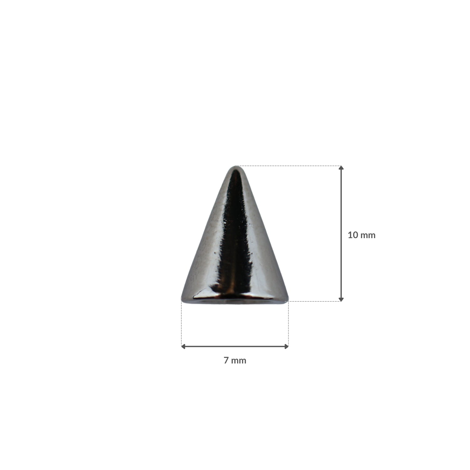 Metal cone studs - 7/10 mm nickel 1 pc.