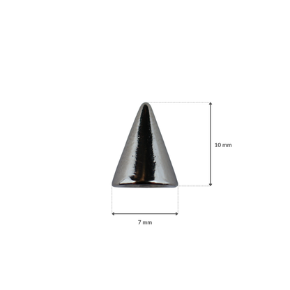 Metal cone studs - 7/10 mm nickel 1 pc.