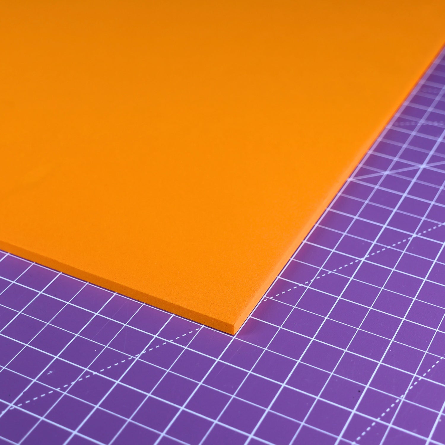 EVA foam 65 kg/m3, 2 mm orange - 100x50 cm