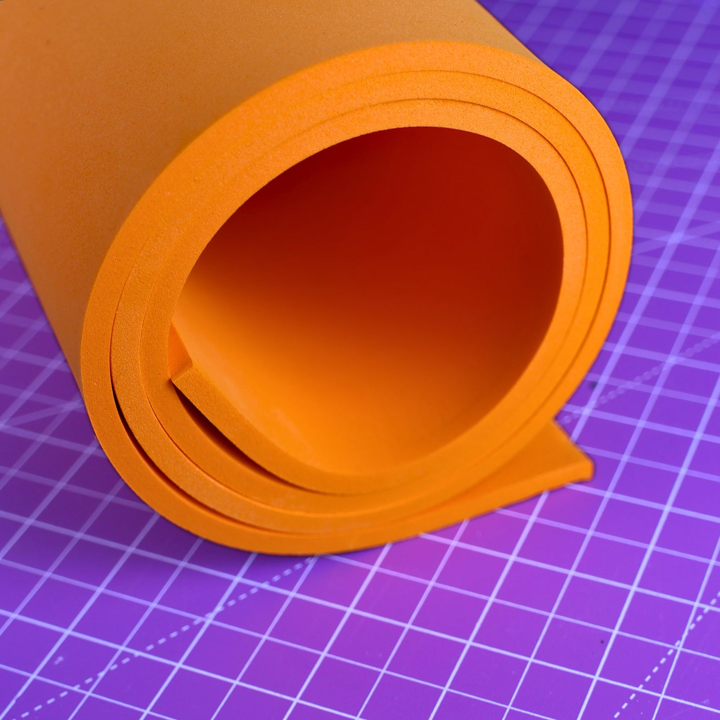 EVA foam 65 kg/m3, 2 mm orange - 100x50 cm