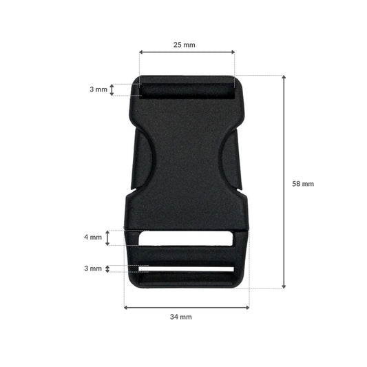 Klamra plastikowa - 25x60 mm czarna 1 szt.