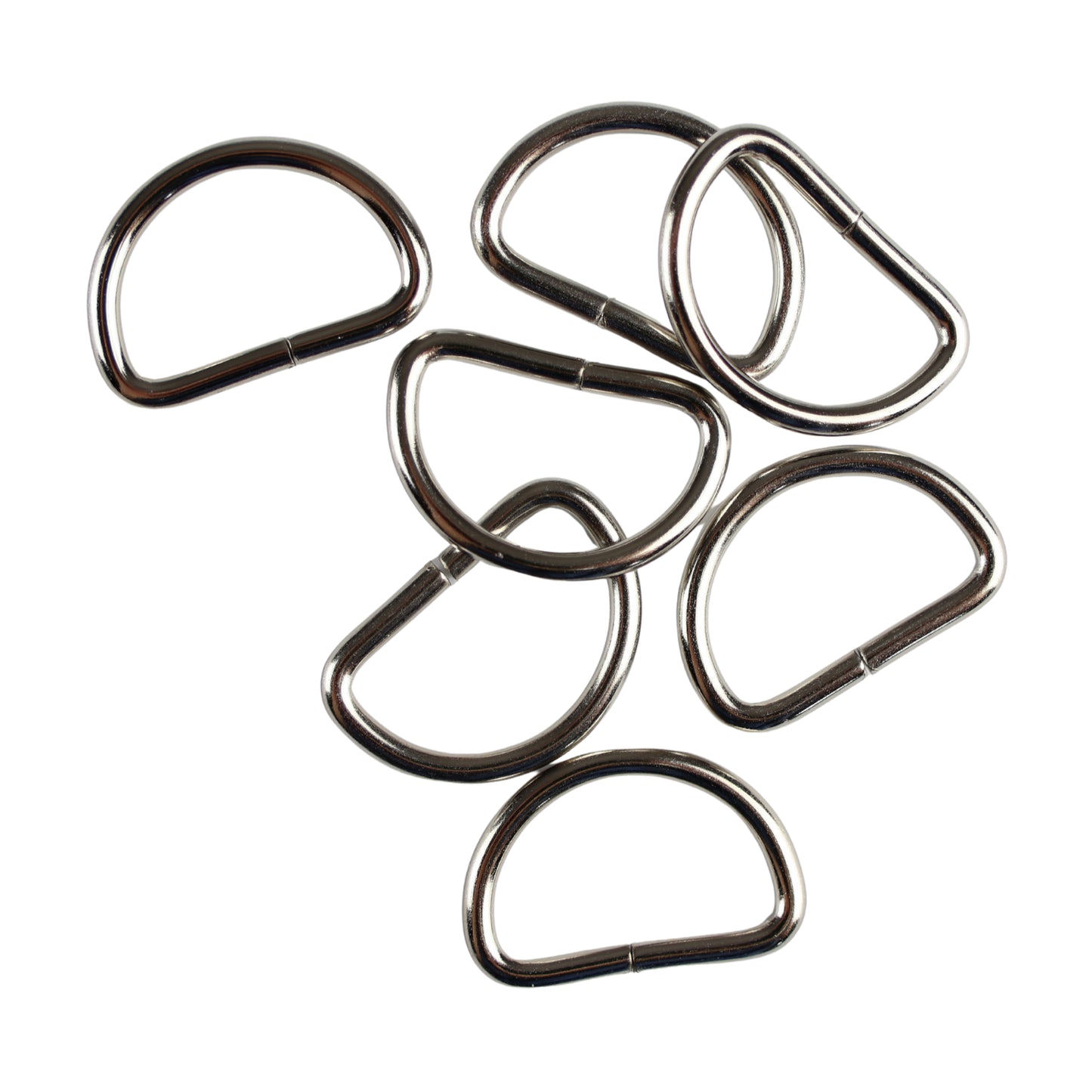 Metal D-ring - 20/12/2,5 mm nickel 1 pc.