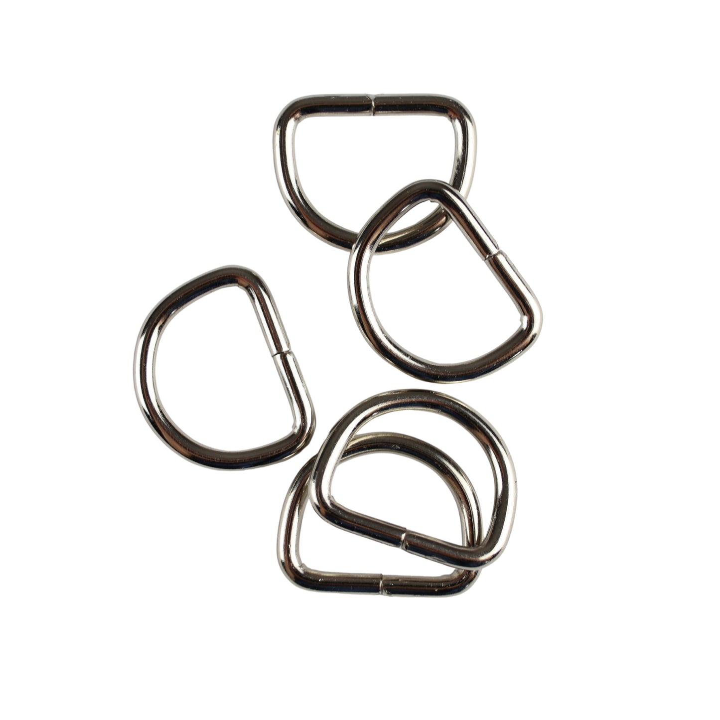 Metal D-ring - 20/15/3 mm nickel 1 pc.
