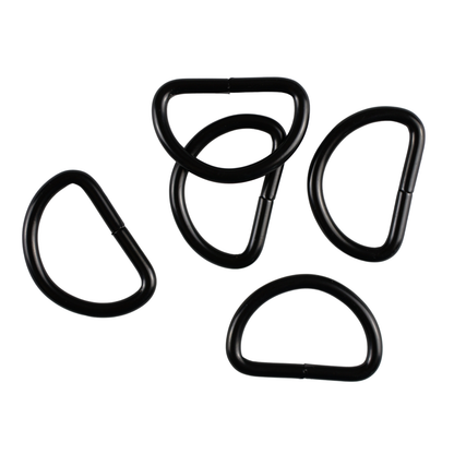 Metal D-ring - 20/12/2,5 mm matte black 1 pc.