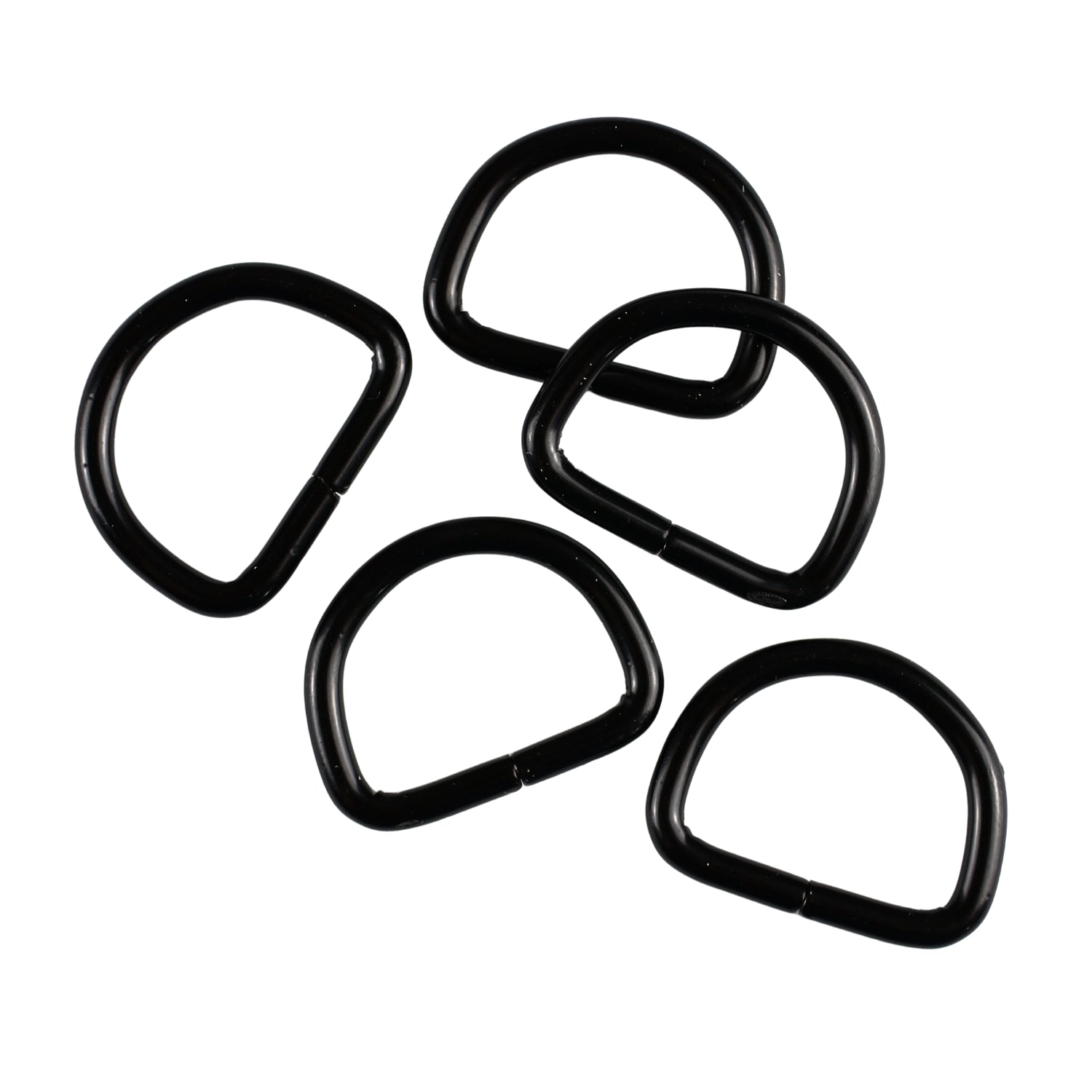Metal D-ring - 20/15/3 mm matte black 1 pc.