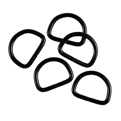 Metal D-ring - 20/15/3 mm matte black 1 pc.