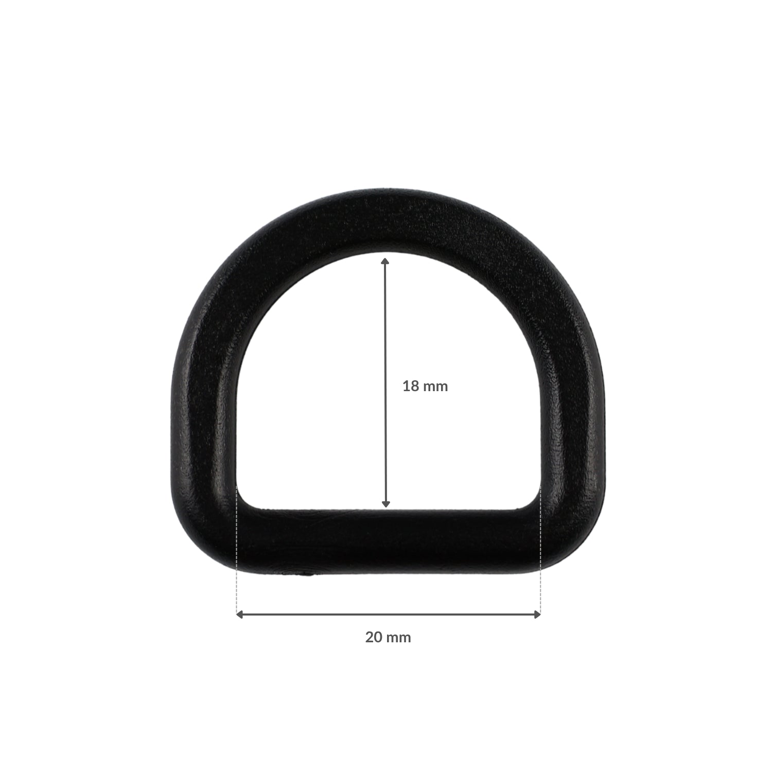 Plastic D-ring - 20/18 mm black 1 pc.