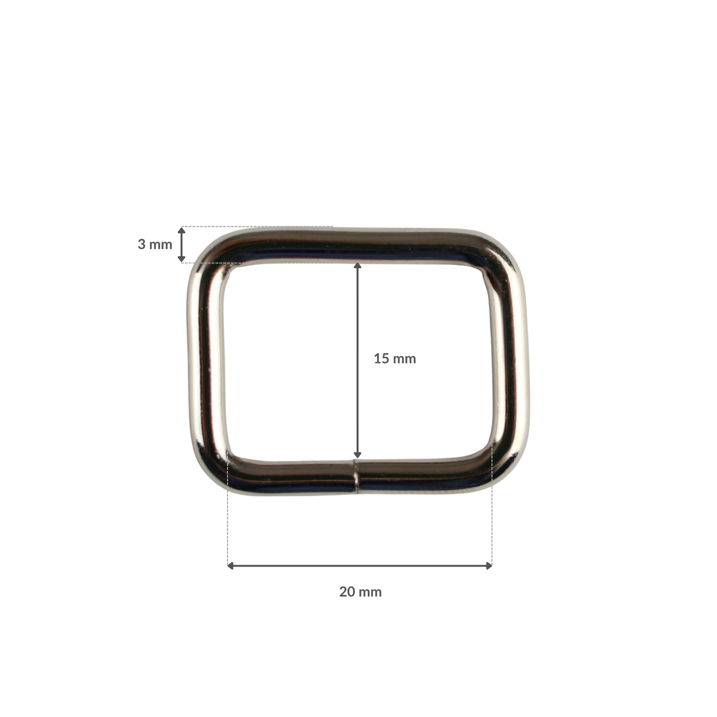 Metal frame - 20/15/3 mm nickel 1 pc.