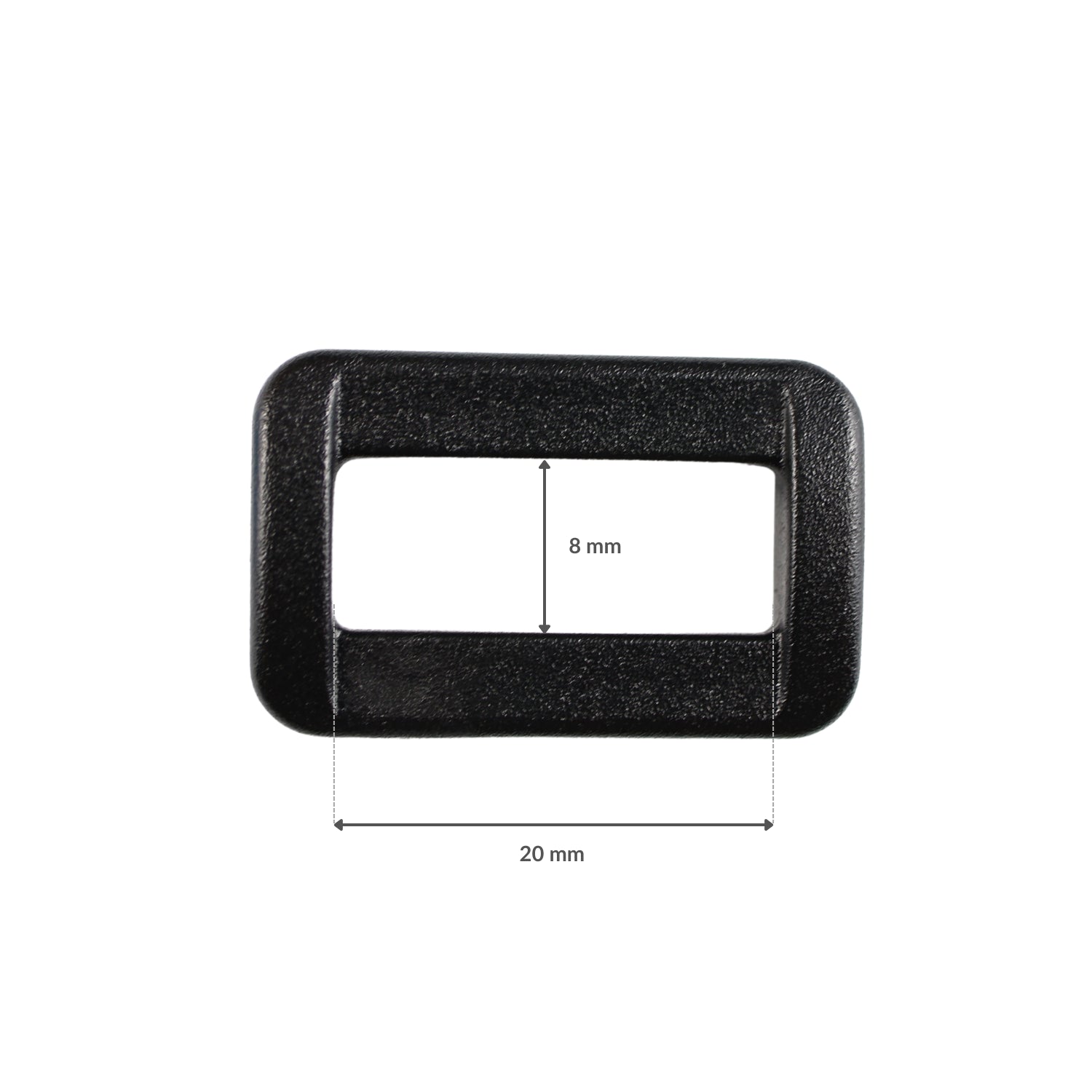 Plastic slider buckle - 20/8 mm black, 1 pc.