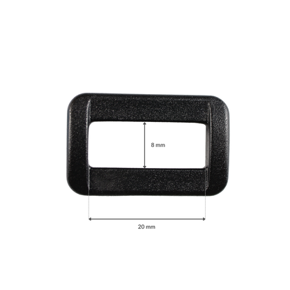 Plastic slider buckle - 20/8 mm black, 1 pc.