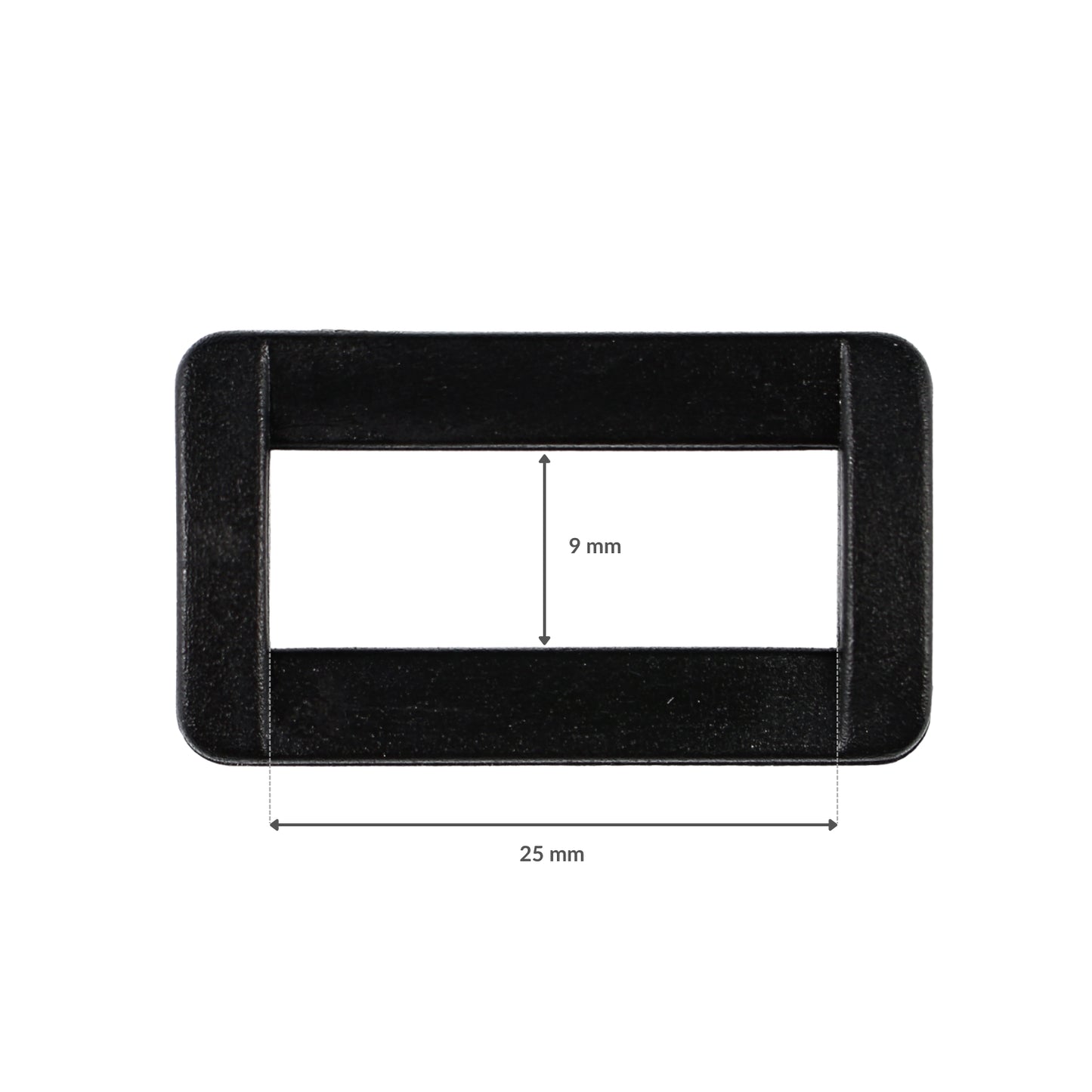 Plastic buckle - 25/9 mm black 1 pc.