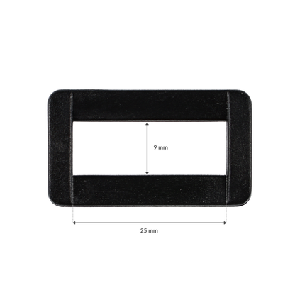 Plastic buckle - 25/9 mm black 1 pc.