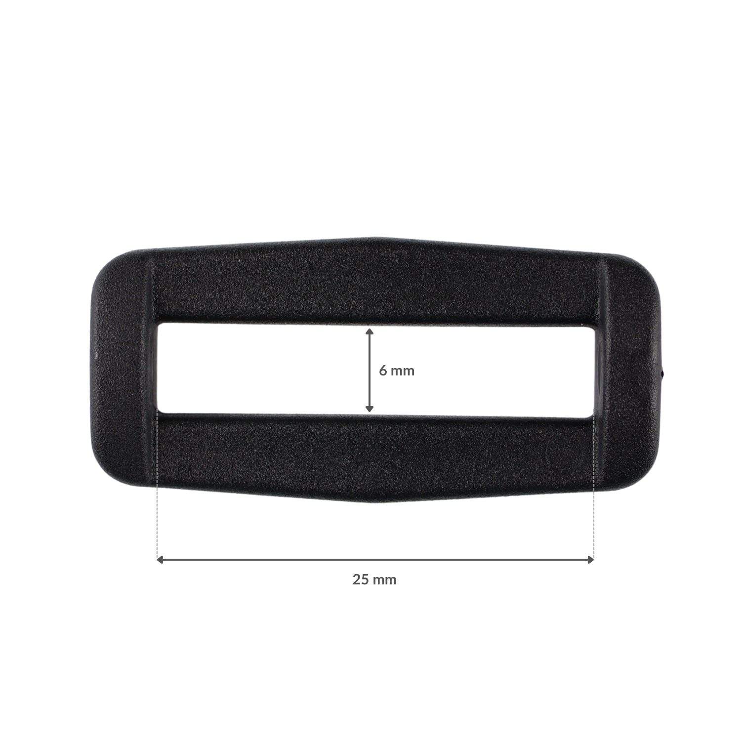 Plastic slider buckle - 25/6 mm (a) black 1 pc.