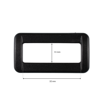 Plastic slider - 32/11 mm black 1 pc.