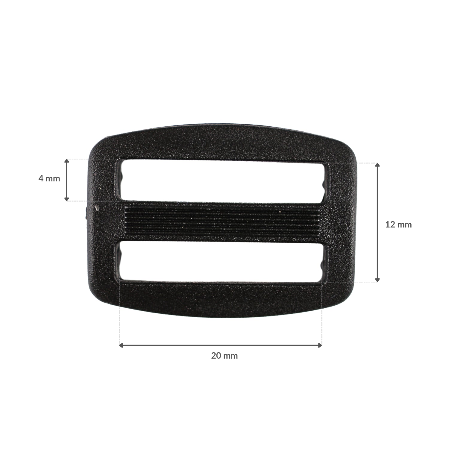 Plastic adjuster - 20/12 mm black 1 pc.