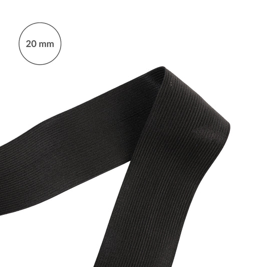 Taśma elastyczna (guma) - 20 mm/1 m czarna