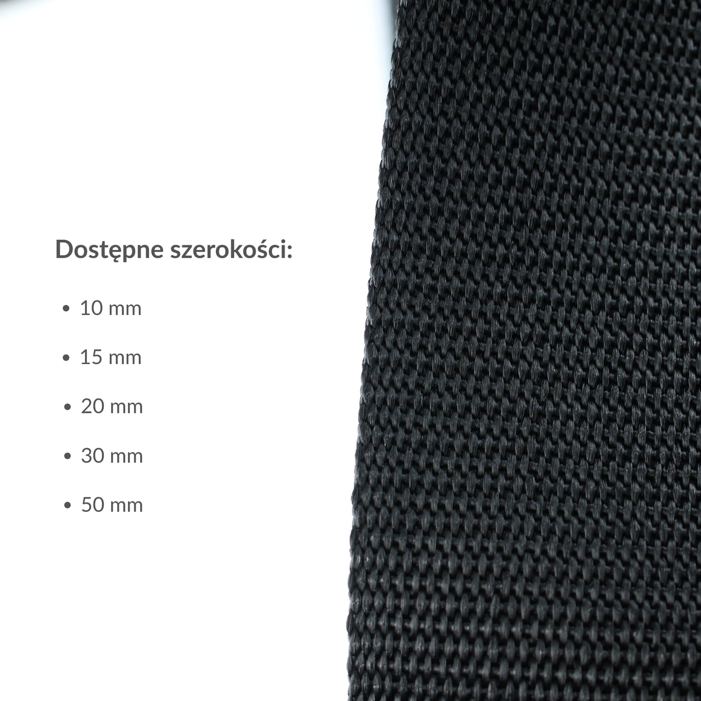 Webbing tape - polypropylene 10 mm/1 m black