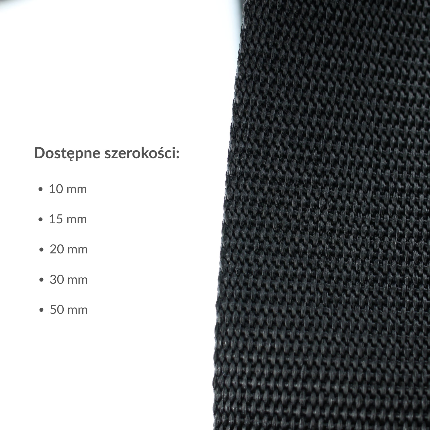 Webbing strap - polypropylene 15 mm/1 m black