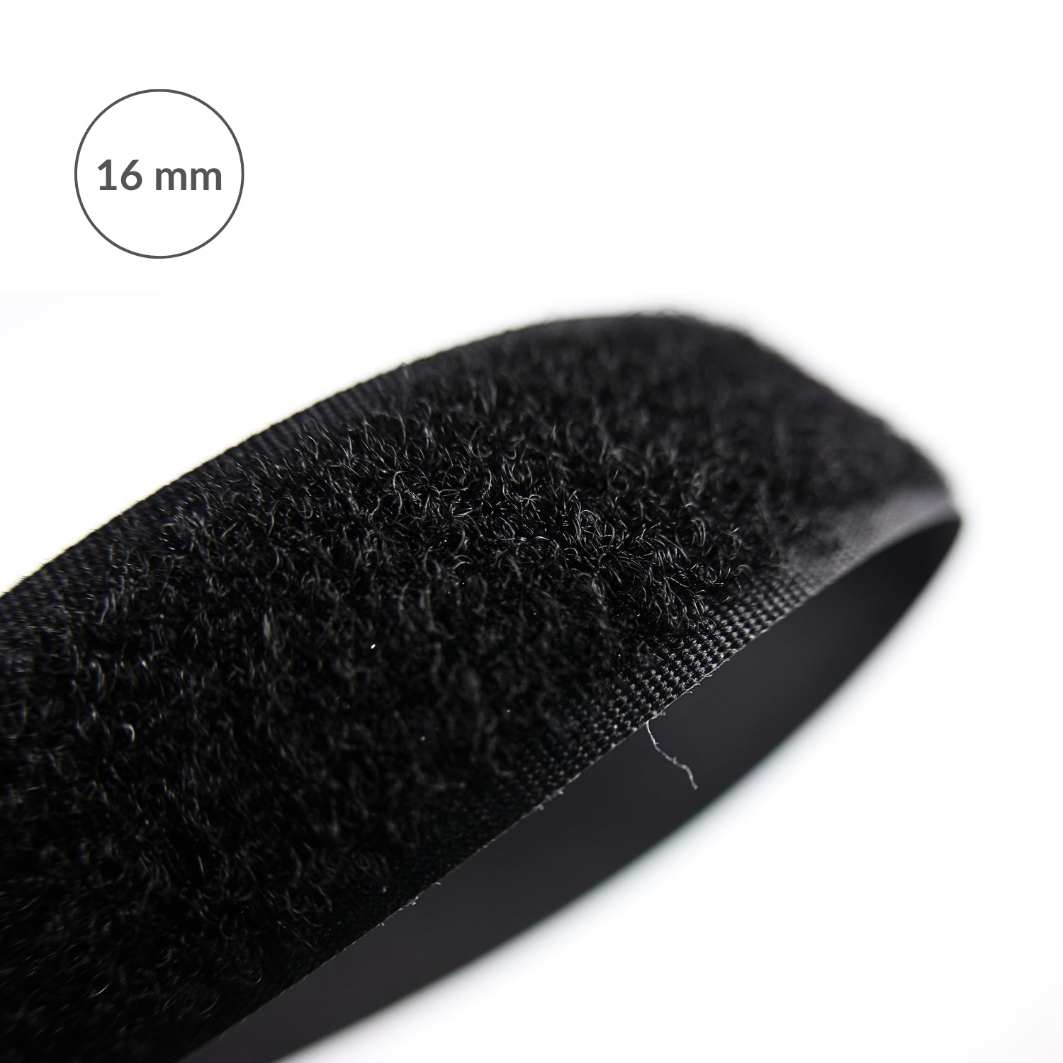 Hook and loop tape - loop 16 mm/1 m black
