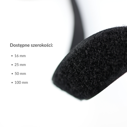 Hook and loop tape - loop 16 mm/1 m black
