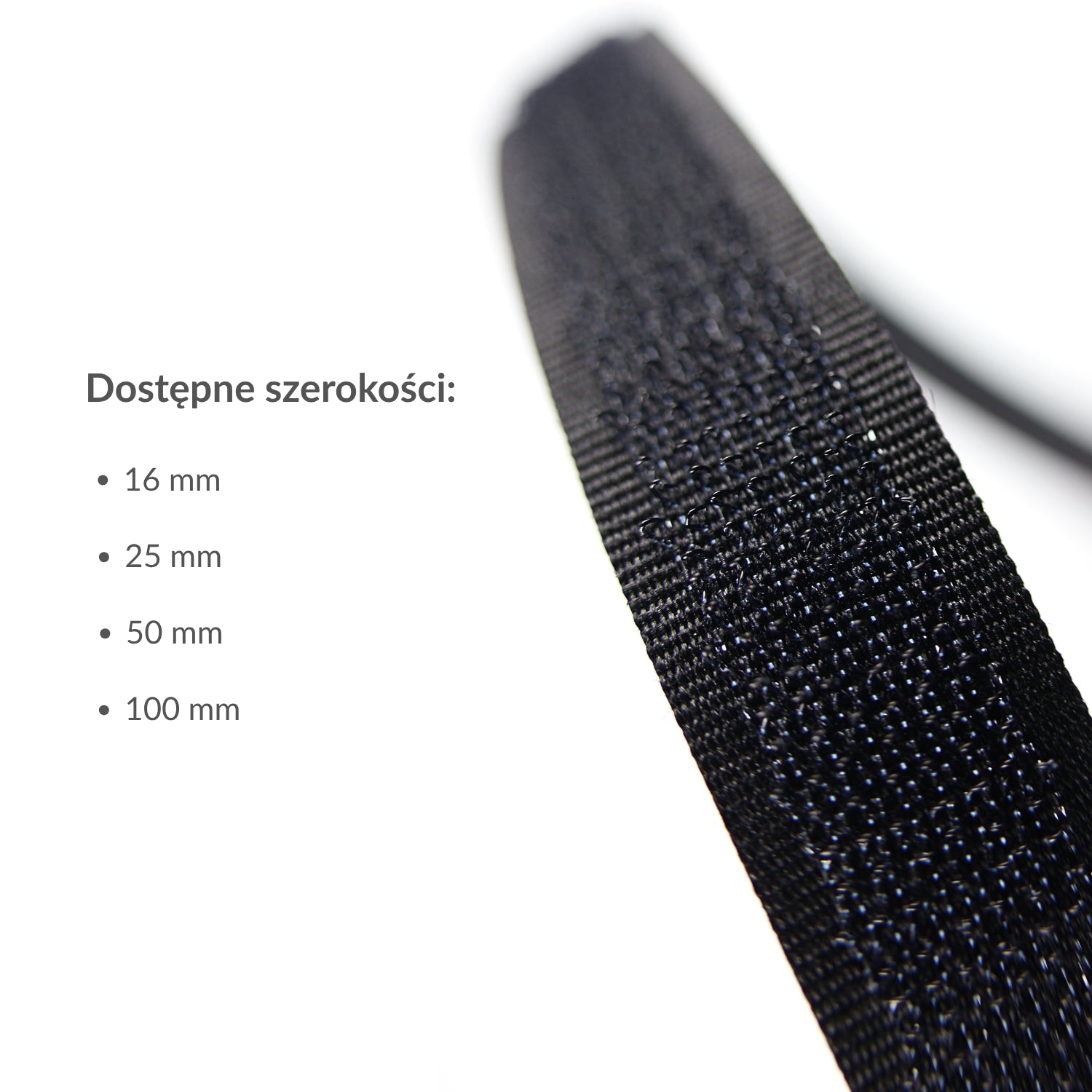 Hook and loop tape - hook 50 mm/1 m black