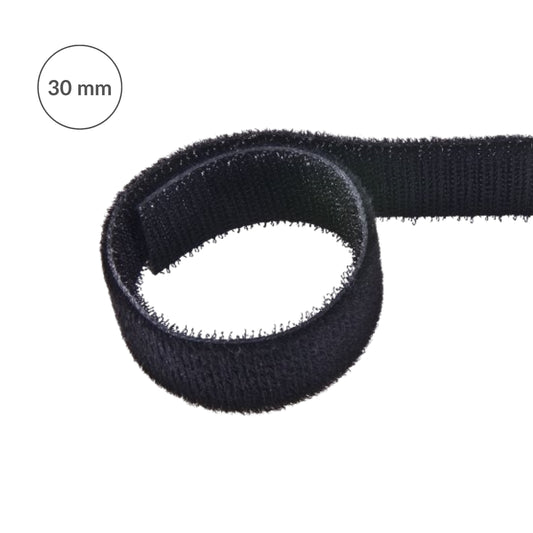 Taśma rzep - dwustronna 30 mm/1 m nylonowa czarna