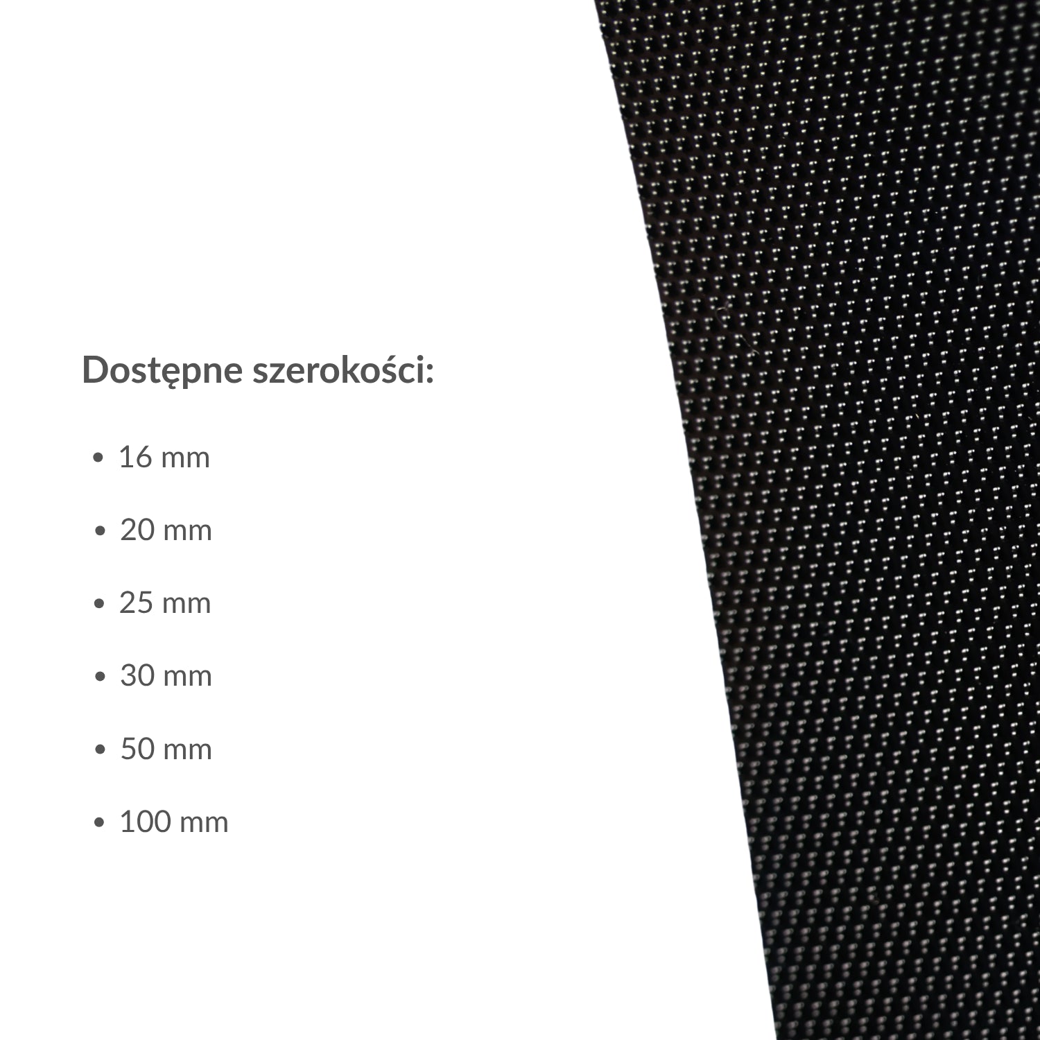 Low-profile hook velcro tape 16 mm/1 m nylon black